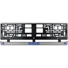 Set 2 bucati, suport numar inmatriculare argintiu Iveco IV