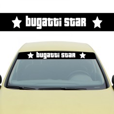 Sticker Parasolar Bugatti Star , Autocolant Parbriz pentru Tuning Bugatti