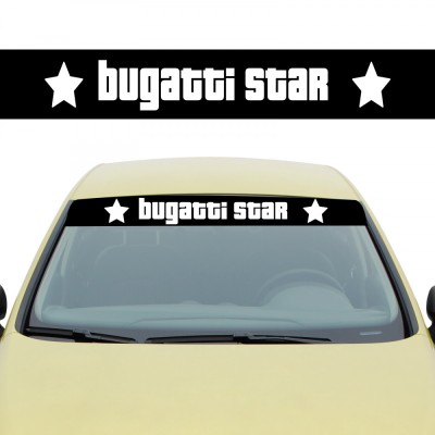 Sticker Parasolar Bugatti Star , Autocolant Parbriz pentru Tuning Bugatti foto