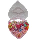 Cumpara ieftin Set accesorii elastice par copii, cutie inima roz, 138 piese colorate, sortate pe compartimente , ideal pentru coafuri zilnice, joaca si cadou