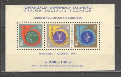 Polonia.1961 Conferinta Ministerelor PTT-Bl. MP.40 foto