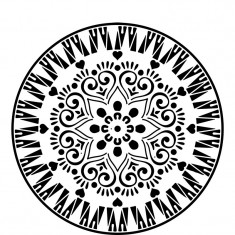 Sticker decorativ, Mandala, Negru, 60 cm, 7269ST-2