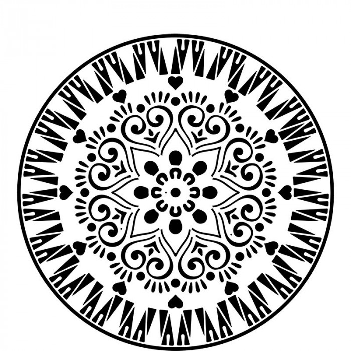 Sticker decorativ, Mandala, Negru, 60 cm, 7269ST-2