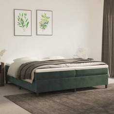 vidaXL Cadru de pat, verde închis, 200x200 cm, catifea