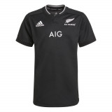 Tricou Rugby Replica All Blacks Noua Zeelandă Negru Copii, Adidas