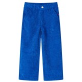 Pantaloni pentru copii, velur, albastru cobalt 92, vidaXL