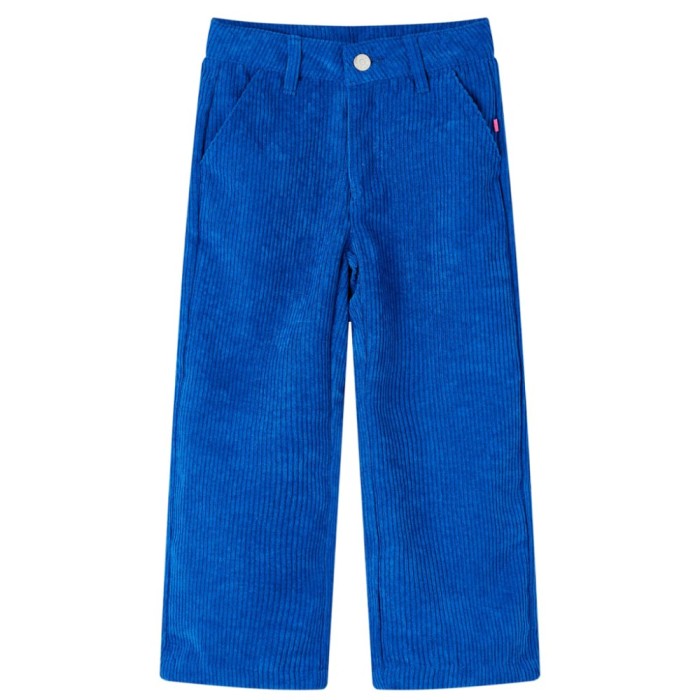 Pantaloni pentru copii, velur, albastru cobalt 92