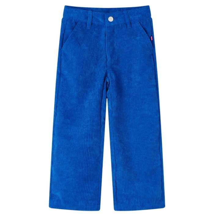 Pantaloni pentru copii, velur, albastru cobalt 140