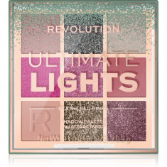 Makeup Revolution Ultimate Lights paletă cu farduri de ochi culoare Pinks 8,1 g