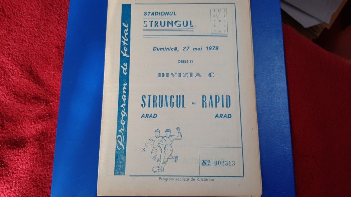 program Strungul Arad - Rapid Arad