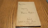 POMPILIU ELIADE (dedicatie-autograf) - Cu Privire la MAURICE MAETERLINCK - Editura Institutul de Editura "Flacara", 1912, 84 p.
