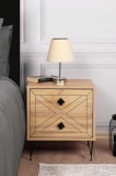 Noptiera Glynn Nightstand, Crem, 40x55x50 cm, Kalune Design