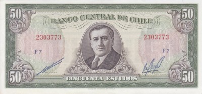 Bancnota Chile 50 Escudos (1973) - P140b UNC foto
