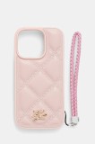 Karl Lagerfeld husă pentru telefon iPhone 16 Pro culoarea roz, KLHCP16LPSQSKLSMSP