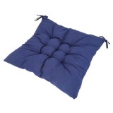Perna scaun cu bretele de legat, 40x40 cm, 4 cm grosime, poliester si burete, albastru