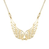 Angela - Colier personalizat doua aripi ingeras din argint 925 placat cu aur galben 24K