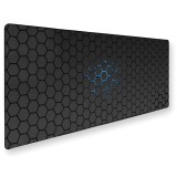 Cumpara ieftin Mousepad Mare Cauciucat, Pentru Gaming, Birou, Office, Antiderapant, Cusaturi Anti-Rupere, Waterproof, model Honeycomb, 90 x 40cm, Albastru/Negru
