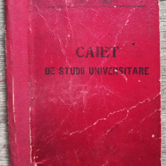 Caiet de studii universitare si chitante Universitatea C.I. Parhon 1948