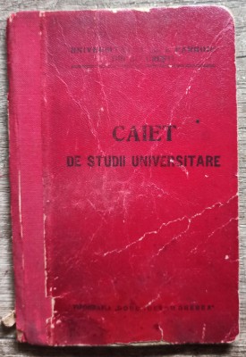 Caiet de studii universitare si chitante Universitatea C.I. Parhon 1948 foto