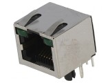 Soclu RJ45 Cat 5 Ecranat cu LED 8p8c THT