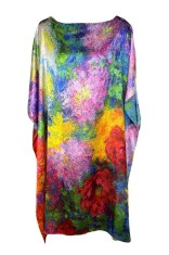 Rochie tip poncho dama M, Dacali, mov/verde, one size