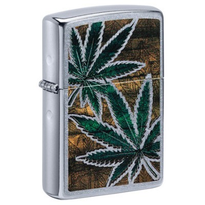 Bricheta originala Zippo, Cannabis Design Street Chrome foto