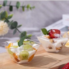 Set 10 boluri monoportii polistiren transparente 8.5x4.5 cm