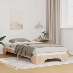 vidaXL Cadru de pat de podea Maro 90 x 210 cm Lemn masiv de pin 872893