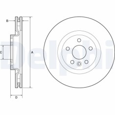 Set discuri frana fata DELPHI, Land Rover Discovery Sport (L550), 09.2014-, Range Rover Evoque (L538), 06.11-, Fata; Fata; Pana la numar sasiu : (V)G