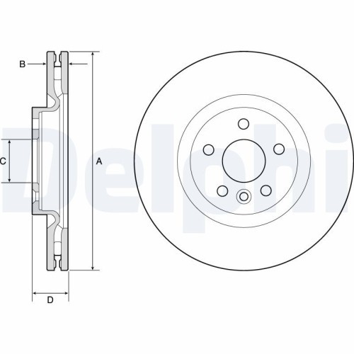 Set discuri frana fata DELPHI, Land Rover Discovery Sport (L550), 09.2014-, Range Rover Evoque (L538), 06.11-, Fata; Fata; Pana la numar sasiu : (V)G