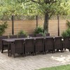 VidaXL Set de masă pentru grădină 13 pcs Maro Ratan Polt