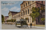 BUCURESTI , UNIVERSITATEA , TRAMVAI ELECTRIC , CARTE POSTALA , 1925