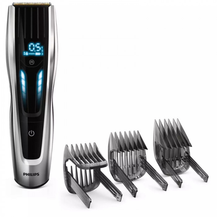 Clipper Philips HC9450/15, baterie Li-ion, 0,5-42 mm, 400 nivele, lame titan, negru/argintiu