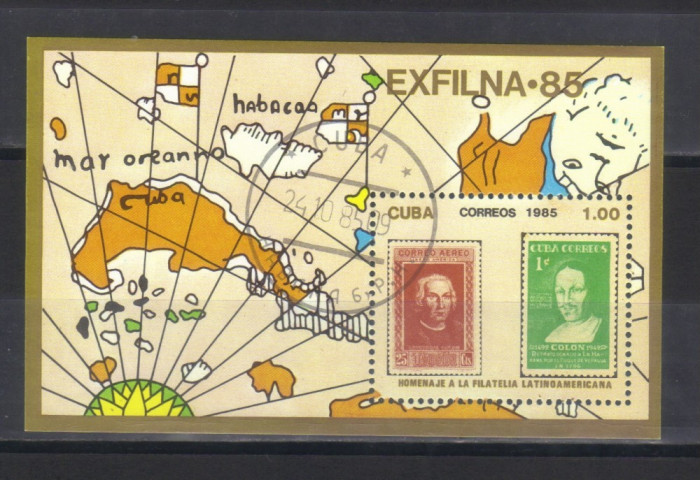 CUBA 1985, EXFILNA 85, Columb, timbru/timbru, serie neuzata, MNH