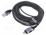 Cablu USB 3.1 RJ45 - USB C, 5m, U/FTP, nichelat - Goobay