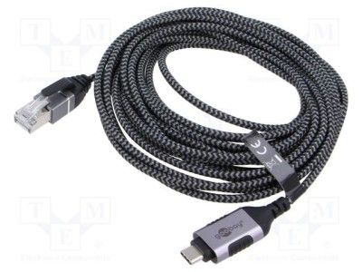 Cablu USB 3.1 RJ45 - USB C, 5m, U/FTP, nichelat - Goobay foto