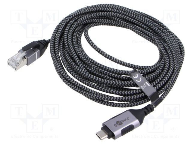 Cablu USB 3.1 RJ45 - USB C, 5m, U/FTP, nichelat - Goobay