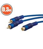 Cablu adaptor RCA tata 2x RCA la mama 1x RCA 0.3m