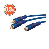 Cablu adaptor RCA tata 2x RCA la mama 1x RCA 0.3m