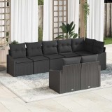 VidaXL Set de canapele pentru grădină 8 pcs Negru Rattan poli 3346773