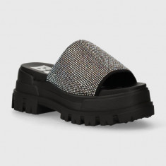 Buffalo papuci Aspha Slide Glam femei, culoarea negru, cu platforma, 1602211.BLM