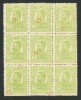 ROMANIA 1909/14 LP 67c REGELE CAROL I TIPOGRAFIATE -BLOC x9 MNG CU DIVERSE ERORI, Regi, Nestampilat