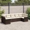 vidaXL Set de canapele pentru grădină cu pernă 7 pcs Maro Rattan poli