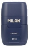 Ascutitoare dubla cu radiera Compact 1918, culoare albastru