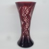 Vaza romaneasca masiva, cristal rosu rubin, veche, vintage