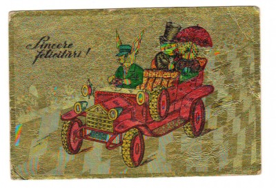 CPIB 19856 CARTE POSTALA - FELICITARE AURIE, AURITA. MASINA, IEPURE... foto