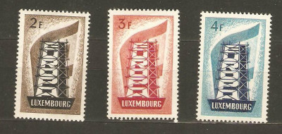 Luxembourg 1956 Europa CEPT, 2Fr thin, 3Fr MH, 4Fr MNH AC.285 foto