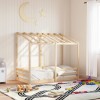 Pat Copii Tip Căsuță Gossi 80x160 cm Lemn Masiv Pin, Diverse Culori - Alb, Albastru, Negru, Maro, Roz, Gri