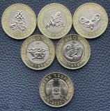 Moneda Kazahstan 100 Tenge 2022 - UNC (set x5 bimetalice - motive in stil Saki ), Asia