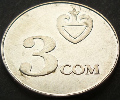 Moneda 3 SOM - KYRGYZSTAN, anul 2008 * cod 312 foto